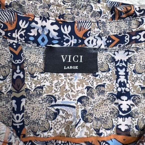 VICI Floral Button Front Long Sleeve Shirt Dress - Picture 3 of 9